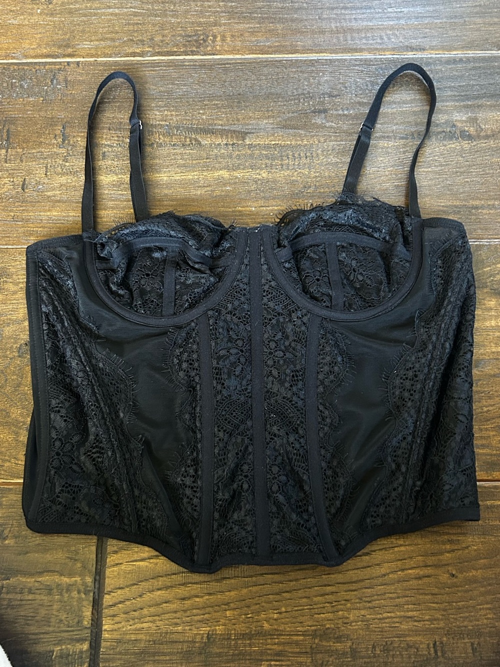 Black Lace Corset Top - Women's Shapewear